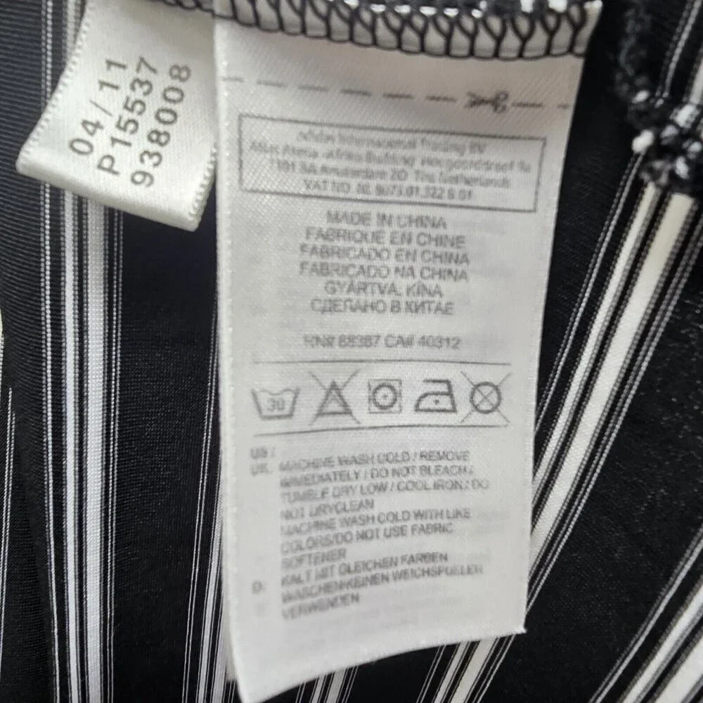 Adidas Climalite Golf Polo Shirt Black White Striped Mens Size XL Stretch